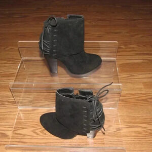 NATURE BREEZE Black Heels Shoes Ankle Booties Size 6